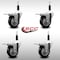 Service Caster 3.5'' SS Black Poly Swivel 7/8'' Expanding Stem Caster Set Total Lock Brake, 4PK SCC-SSEXTTL20S3514-PPUB-BLK-78-4 - alternate 2